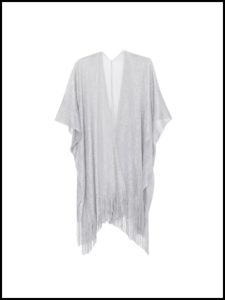 Metallic Evening Shawl Wrap Cardigan For Party Beach Swimsuit Cover Up